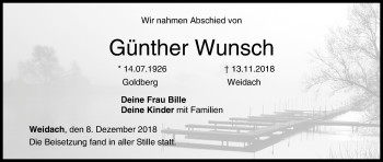 Anzeige von Günther Wunsch von MGO