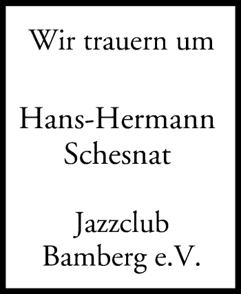 Anzeige von Hans-Hermann Schesnat von MGO