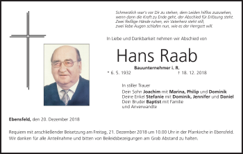 Anzeige von Hans Raab von MGO