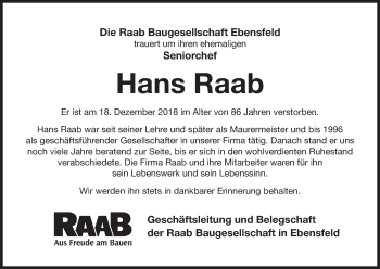 Anzeige von Hans Raab von MGO