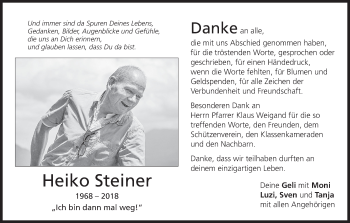 Anzeige von Heiko Steiner von MGO