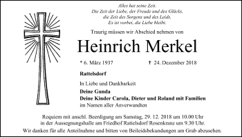 Anzeige von Heinrich Merkel von MGO