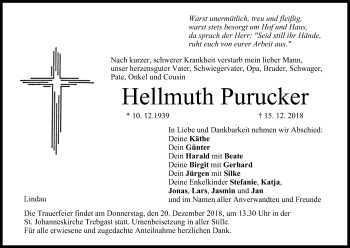 Anzeige von Hellmuth Purucker von MGO