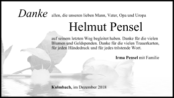 Anzeige von Helmut Pensel von MGO