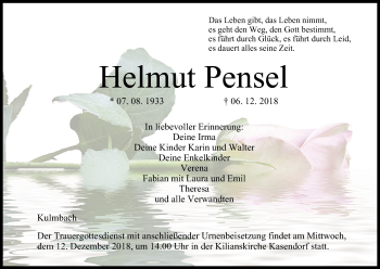 Anzeige von Helmut Pensel von MGO