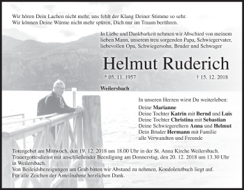 Anzeige von Helmut Ruderich von MGO