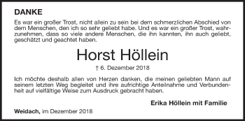 Anzeige von Horst Höllein von MGO