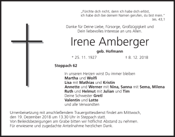 Anzeige von Irene Amberger von MGO