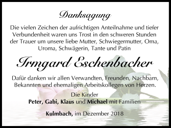 Anzeige von Irmgard Eschenbacher von MGO