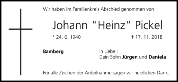 Anzeige von Johann Pickel von MGO