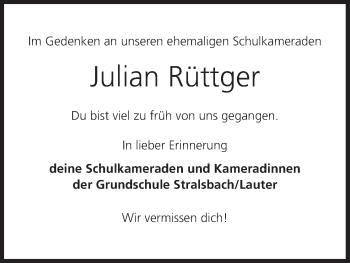 Anzeige von Julian Rüttger von MGO