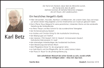 Anzeige von Karl Betz von MGO