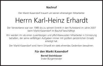 Anzeige von Karl-Heinz Erhardt von MGO