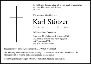 Anzeige von Karl Stötzer von MGO