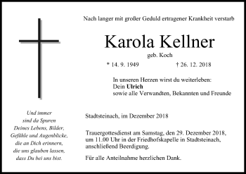 Anzeige von Karola Kellner von MGO