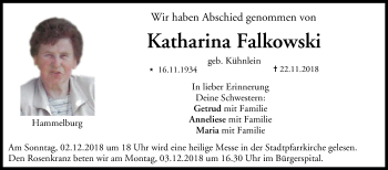 Anzeige von Katharina Falkowski von MGO