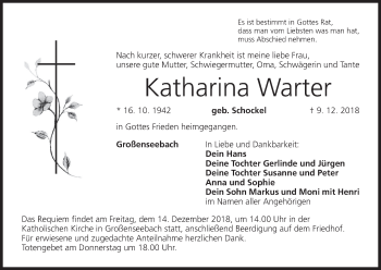 Anzeige von Katharina Warter von MGO