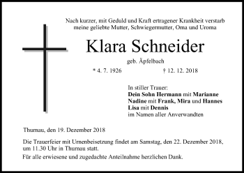 Anzeige von Klara Schneider von MGO