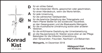 Anzeige von Konrad Kist von MGO