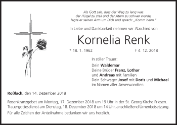 Anzeige von Kornelia Renk von MGO