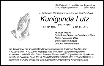 Anzeige von Kunigunda Lutz von MGO