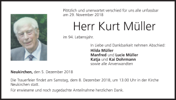 Anzeige von Kurt Müller von MGO