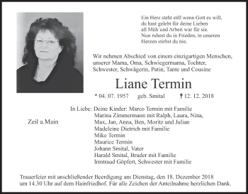 Anzeige von Liane Termin von MGO