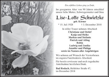 Anzeige von Lise-Lotte Schwietzke von MGO