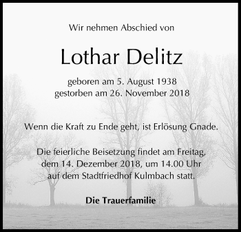 Anzeige von Lothar Delitz von MGO