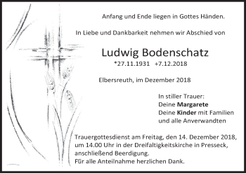 Anzeige von Ludwig Bodenschatz von MGO