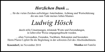 Anzeige von Ludwig Hösch von MGO
