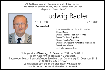 Anzeige von Ludwig Radler von MGO
