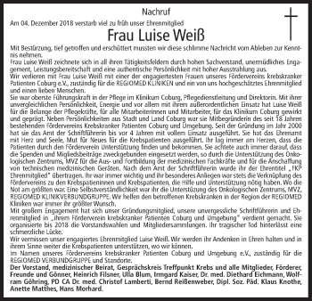 Anzeige von Luise Weiß von MGO