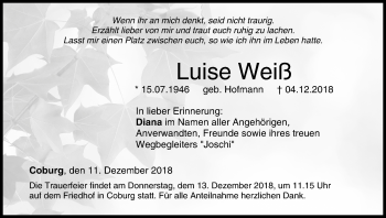 Anzeige von Luise Weiß von MGO