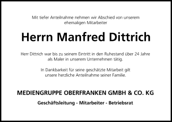 Anzeige von Manfred Dittrich von MGO