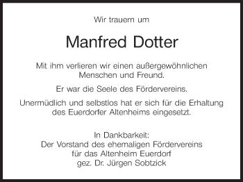 Anzeige von Manfred Dotter von MGO