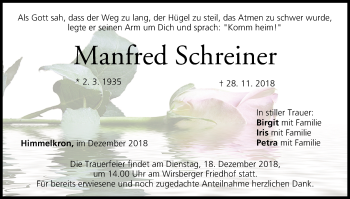 Anzeige von Manfred Schreiner von MGO