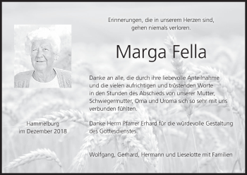 Anzeige von Marga Fella von MGO
