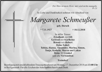 Anzeige von Margarete Schmeußer von MGO