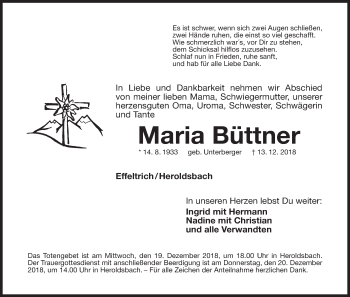 Anzeige von Maria Büttner von MGO