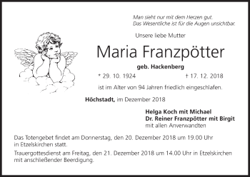 Anzeige von Maria Franzpötter von MGO