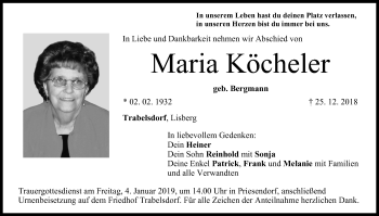Anzeige von Maria Köcheler von MGO