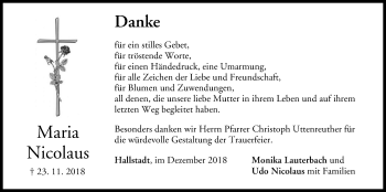 Anzeige von Maria Nicolaus von MGO