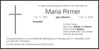 Anzeige von Maria Pirmer von MGO