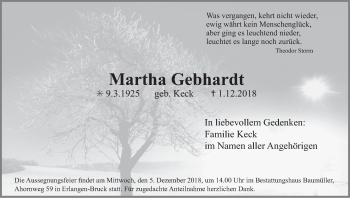 Anzeige von Martha Gebhardt von MGO