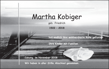 Anzeige von Martha Kobiger von MGO