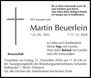 Anzeige von Martin Beuerlein von MGO