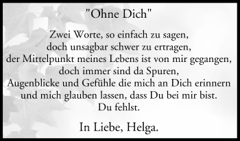 Anzeige von Ohne Dich  von MGO