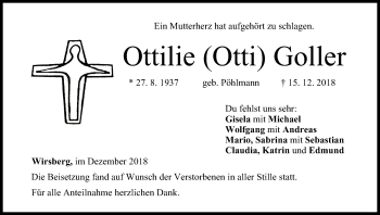 Anzeige von Ottilie Goller von MGO