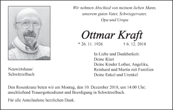 Anzeige von Ottmar Kraft von MGO
